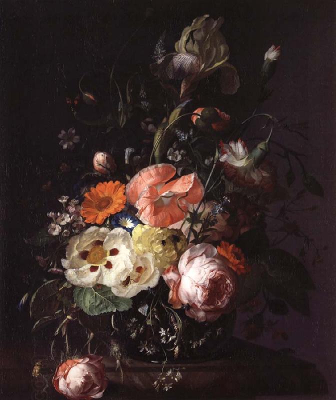 REMBRANDT Harmenszoon van Rijn Still Life with  with Flowers on a Marble Table Top